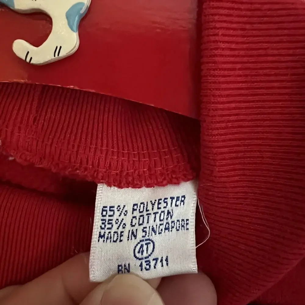Vintage Red Striped Wildlife Pullover